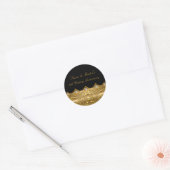 Gouden Swirl 50e Bruiloft Jubileum Sticker (Envelop)