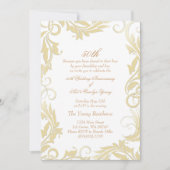 Gouden Swirl 50ste huwelijksjubileum uitnodiging (Voorkant)