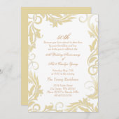Gouden Swirl 50ste huwelijksjubileum uitnodiging (Voorkant / Achterkant)