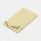 Gouden Swirl Bow Diamond Gepersonaliseerde Naam Post-it® Notes (Schuin)