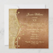 Gouden Swirls & Bloemen Decoraties Verjaardag Kaart (Achterkant)