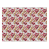 Gouden Swirls Bourgondië Roze Kerstmis Poinsettias Tafelkleed (Voorkant (Horizontaal))