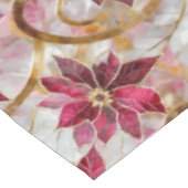Gouden Swirls Bourgondië Roze Kerstmis Poinsettias Tafelkleed (Gekanteld)