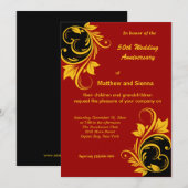 Gouden Swirls Jubileum Kaart (Voorkant / Achterkant)