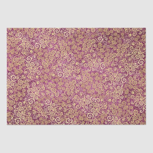 gouden swirls patroon classy schattig meisje roze tissuepapier (Voorkant)