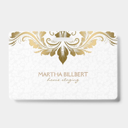 Gouden swirly kant badge (Voorzijde)