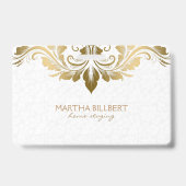 Gouden swirly kant badge (Achterkant)