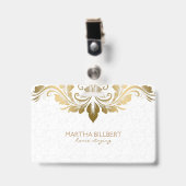 Gouden swirly kant badge (Voorzijde met clip)