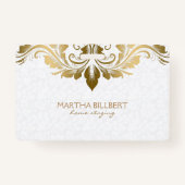 Gouden swirly kant badge (Achterkant)