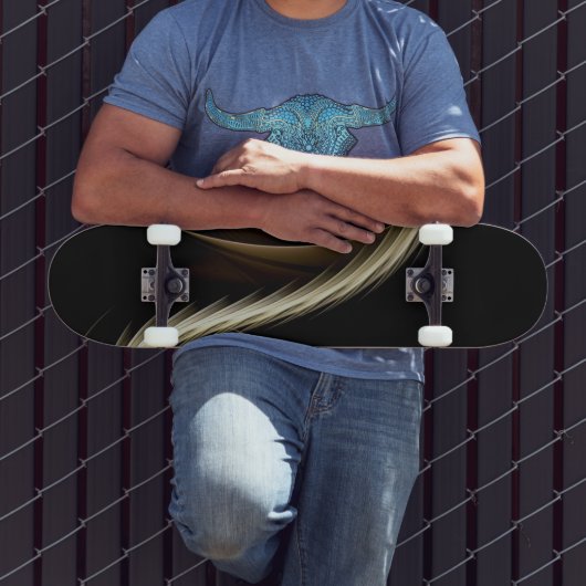 Gouden Swish Over Zwart Persoonlijk Skateboard (Buiten 3)