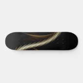 Gouden Swish Over Zwart Persoonlijk Skateboard (Horizontaal)