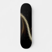 Gouden Swish Over Zwart Persoonlijk Skateboard (Voorkant)