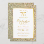 Gouden Symbool Verpleegschool Afstudeerfeest Kaart (Voorkant / Achterkant)