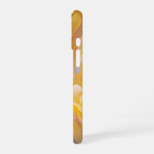 Gouden symfonie van bloeiende abstracte bloemblaad iPhone 16 hoesje (Linkerkant)