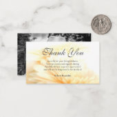 Gouden sympathie begrafenis bloemen & foto dank u notitiekaartje (Voorkant / Achterkant in situ)