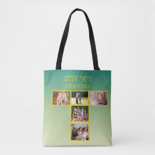 Gouden T-collage eerbetoon ontwerp Tote Bag