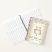 Gouden taart bakkerij dessert glitter druppels geb notitieboek (Binnen)