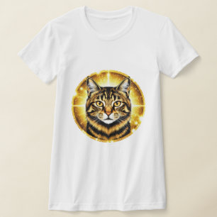Gouden Tabbykat Portret met Stralend Licht T-shirt