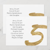 Gouden Tafel 5 Tafelnummer Trouwstoel Kaart (Voorkant / Achterkant)