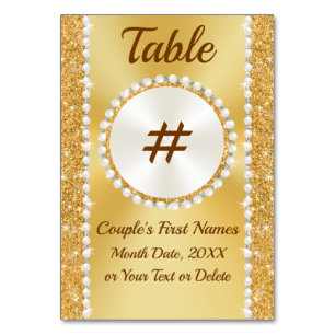 Gouden Tafel NUMMER Kaarten, 50e Verjaardag Verjaa Kaart