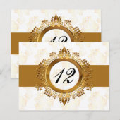 Gouden tafel nummers briefkaarten (Voorkant / Achterkant)