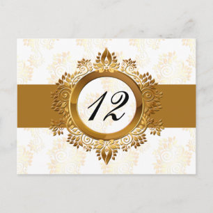 Gouden tafel nummers briefkaarten
