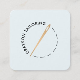 Gouden Tailoring Naald en Draad Vierkante Visitekaartje