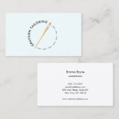 Gouden Tailoring Naald en Draad Visitekaartje (Voorkant / Achterkant)