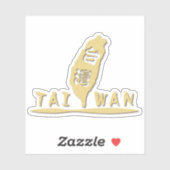 Gouden Taiwan Kaart Sticker (Vel)