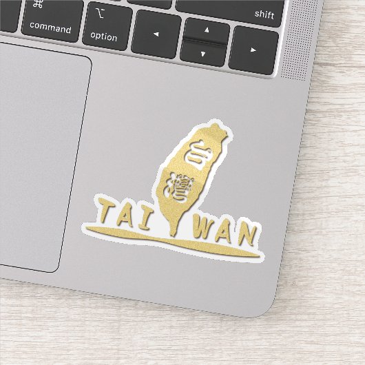 Gouden Taiwan Kaart Sticker (Detail)