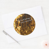 Gouden takken bookplate ronde sticker (Envelop)