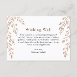 Gouden takken. Eenvoudig wensen. Airy Wedding Informatiekaartje