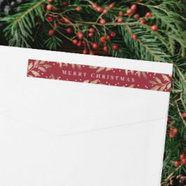 Gouden takken Kerst Kaart retour adres