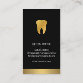 gouden tand | Gouden Trim Slank Zwart Visitekaartje (Achterkant)