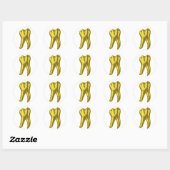 Gouden Tand Ronde Sticker (Vel)
