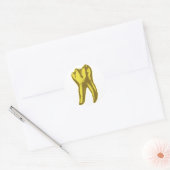 Gouden Tand Ronde Sticker (Envelop)