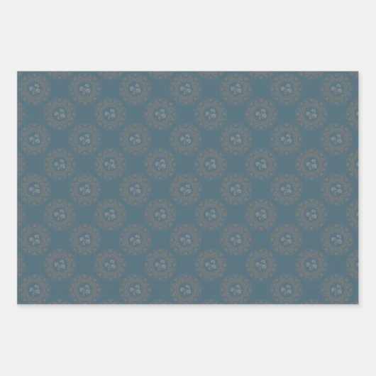 Gouden Tapestry Rococo Classic Polka Dot Mandala Inpakpapier Vel (Voorkant 3)