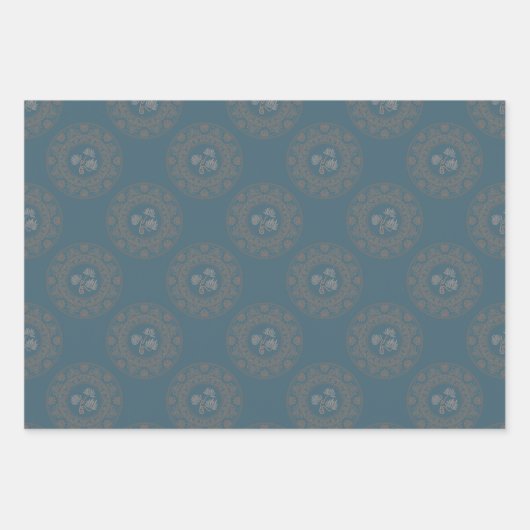 Gouden Tapestry Rococo Classic Polka Dot Mandala Inpakpapier Vel (Voorkant)