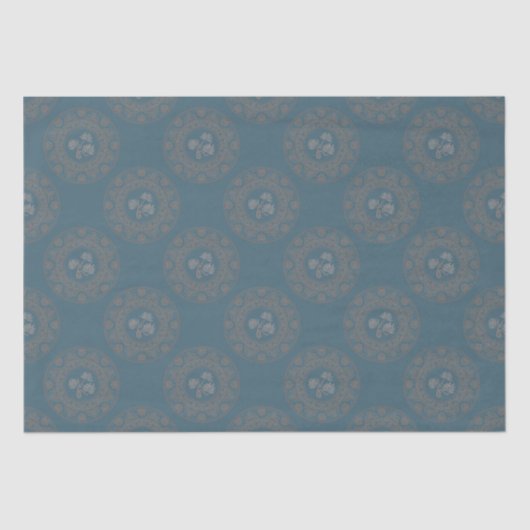 Gouden Tapestry Rococo Classic Polka Dot Mandala Tissuepapier (Voorkant)
