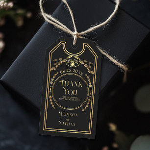 gouden Tarot Gotische bruiloft Dank u Cadeaulabel