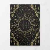 Gouden  Tarot Gotische bruiloft Drieluik Uitnodiging (Cover)