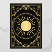 Gouden Tarot Gotische Trouwfoto Bewaar de Datum Folie Uitnodiging (Achterkant)