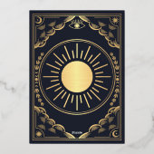 Gouden Tarot Gotische Trouwfoto Save the Date Folie Uitnodiging (Achterkant)