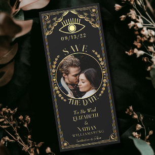 Gouden Tarot Kaart Foto Sla de Datum op