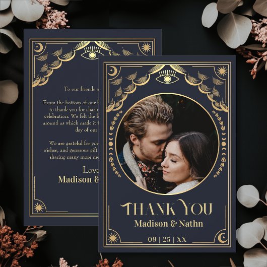  Gouden Tarot Kaart Fotobruiloft Dank u