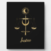Gouden Tarot Rechtvaardigheid Symbool Fotoplaat (Voorkant)