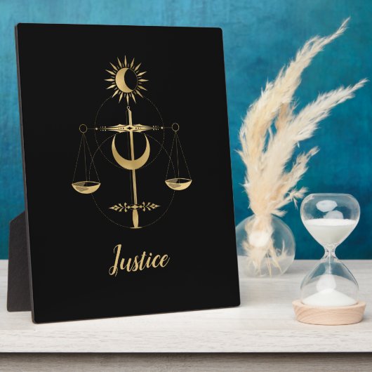 Gouden Tarot Rechtvaardigheid Symbool Fotoplaat (Zijkant)