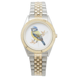 Gouden Tarwe en Blauwe Tit Horloge