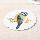 Gouden Tarwe en Blauwe Tit Kartonnen Onderzetters (Gekanteld)