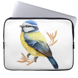 Gouden Tarwe en Blauwe Tit Laptop Sleeve
